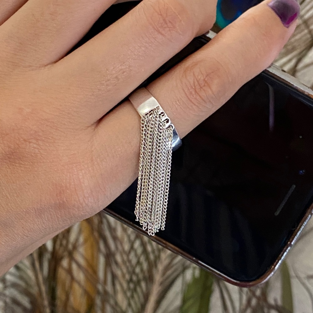 S925 Silver Open Ring,Silver Adjustable Ring,Tass… - image 4